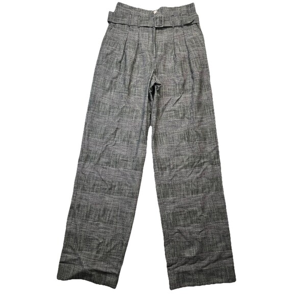 Rebecca Taylor Pants Womens 10 Plaid Pleated Wide Leg Belted Trousers Academia - Picture 1 of 10